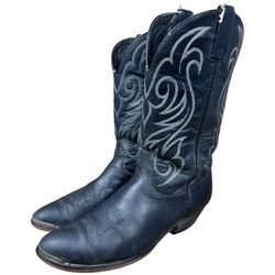 Laredo Birchwood Cowboy Leather Boots Men's Size 10.5 D Black 66839