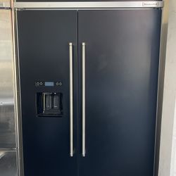 Kitchen Aid 48” Side By Side Built In Fridge Matt Black 