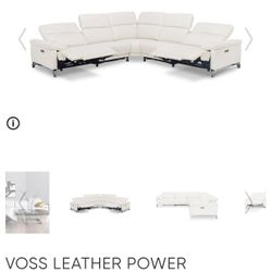 Dania Leather Reclining Sectional 
