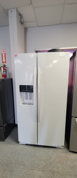 Whirlpool Side‑by‑Side Fridge – Ice & Water Dispenser, White