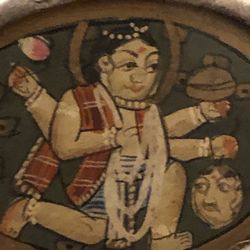 Hindus Goddess Victorian L H hi Sterling Silver Vintage Necklace Pedant With Enamel 