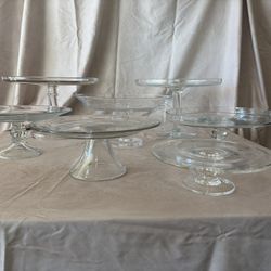 Glass Cake Stands - Glass Dessert trays - Various Sizes
