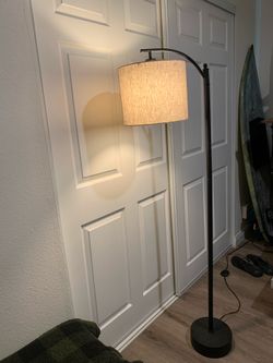 Downbridge Floor Lamp With Tan Shade Threshold