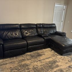Black Leather Couch 