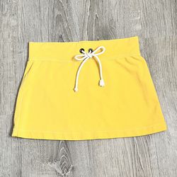 J.crew Small Yellow White Rope Drawstring Knit Cotton Summer Mini Skirt Preppy