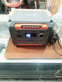 Open box new power station 300 w good for camping the parks events and more only use one time what you see in the pictures is what you get