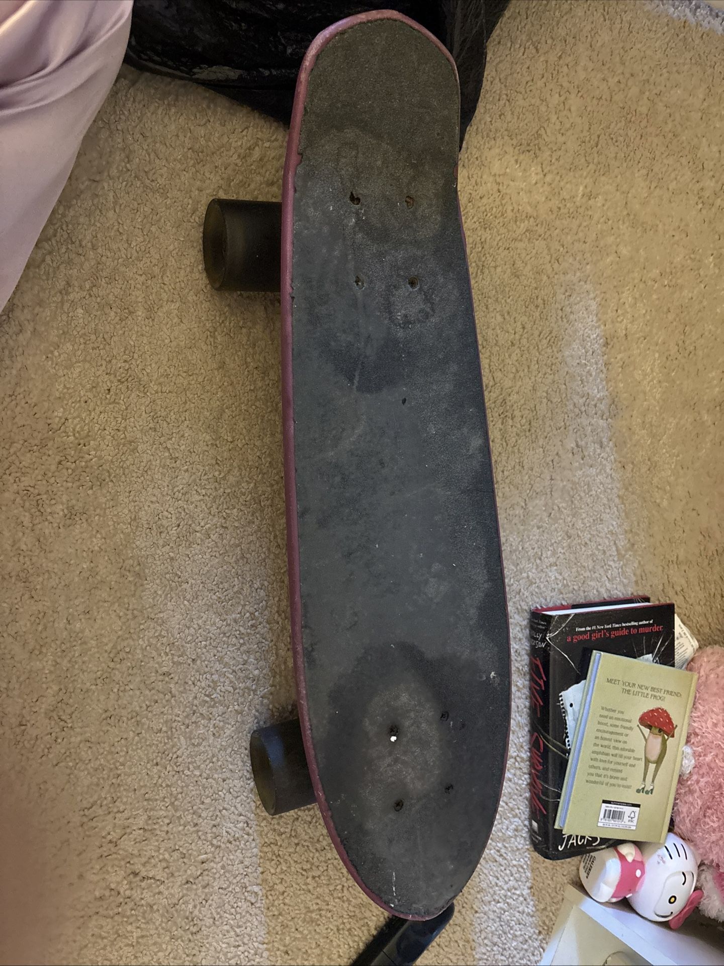 Vintage Retro Skateboard with Black Wheels and Deck