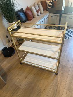 Modern Gold Bar Cart / Serving Cart ✨