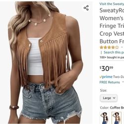 Western Fringe Cropped Vest