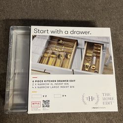 The Home Edit 6 Piece Kitchen Drawer Edit, Clear Plastic Storage System NEW.
