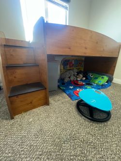 Kids loft bed with mattress