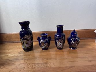 Cobalt Blue Japanese Vases