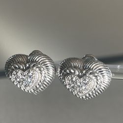Judith Ripka Loves Cz Silver Earrings Clips