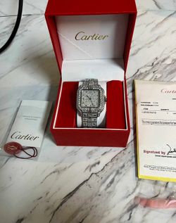 Iced Out Cartier Watch – Luxury Shine, Bold Statement