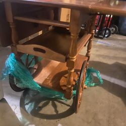Wooden Antique Wheel Table