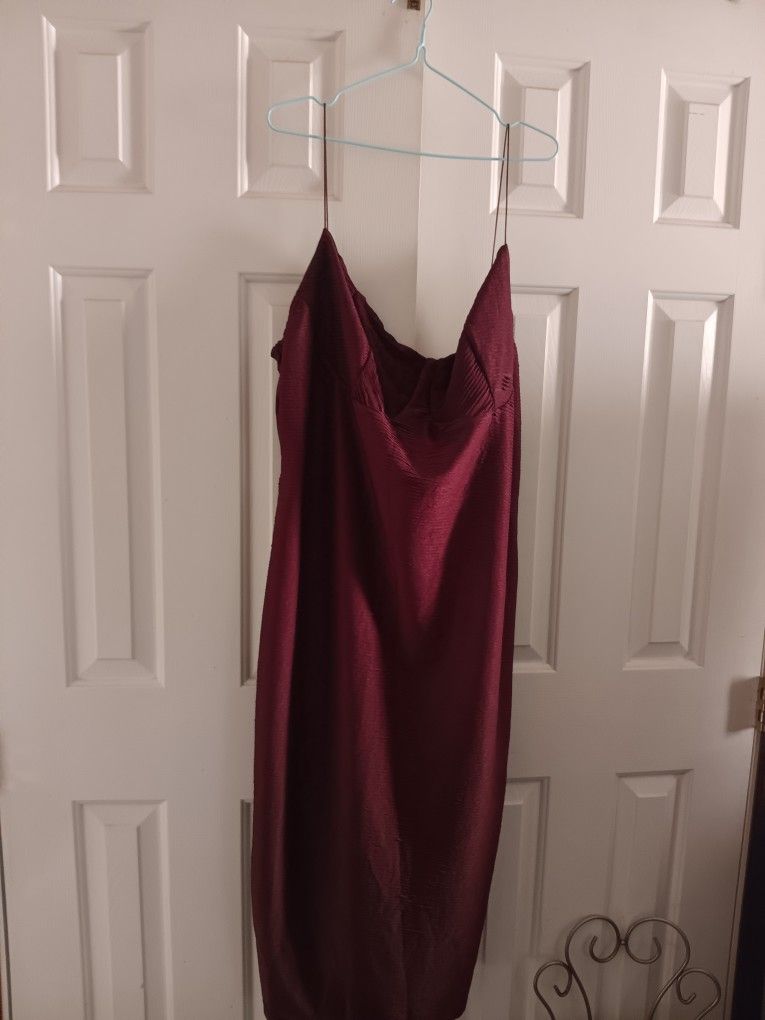 Brown Below Knee Dress