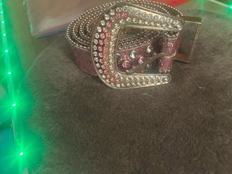 Pink Rhinestone Studded Belt
