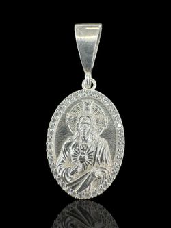 MEDALLA  SAGRADO CORAZON DE JESUS, PLATA 9.25