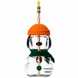 Starbucks x Peanuts Snoopy Glass Cup with Straw