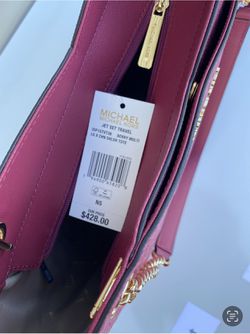 Michael Kors Jet Set Large Logo Shoulder Bag (Berry)