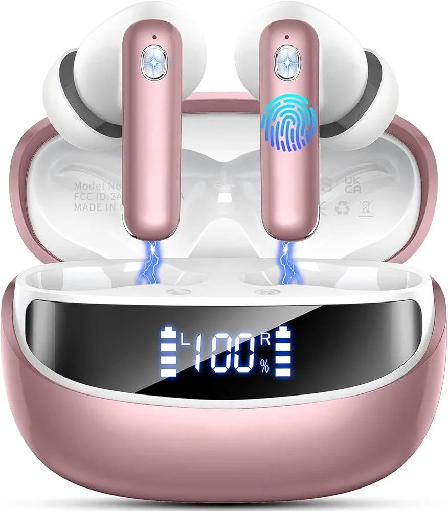 Wireless Earbuds HiFi Stereo Deep Bass, in Ear Earbuds IP7 Waterproof Bluetooth Earphones