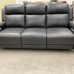 Centola black Dual Power with headrest and footrest recliner