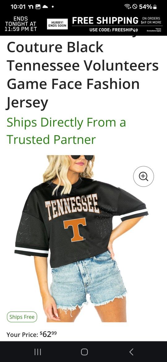 Tennessee Woman Half Shirt Jersey