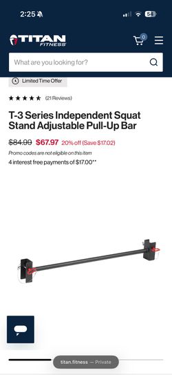 Titan T-3 Series Squat Stand Adjustable Pull Up Bar