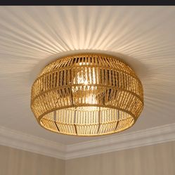 New Lanny Raphia Rope Flush Mount