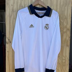 Men’s Long Sleeve Shirt Real Madrid Retro Vintage Jersey 