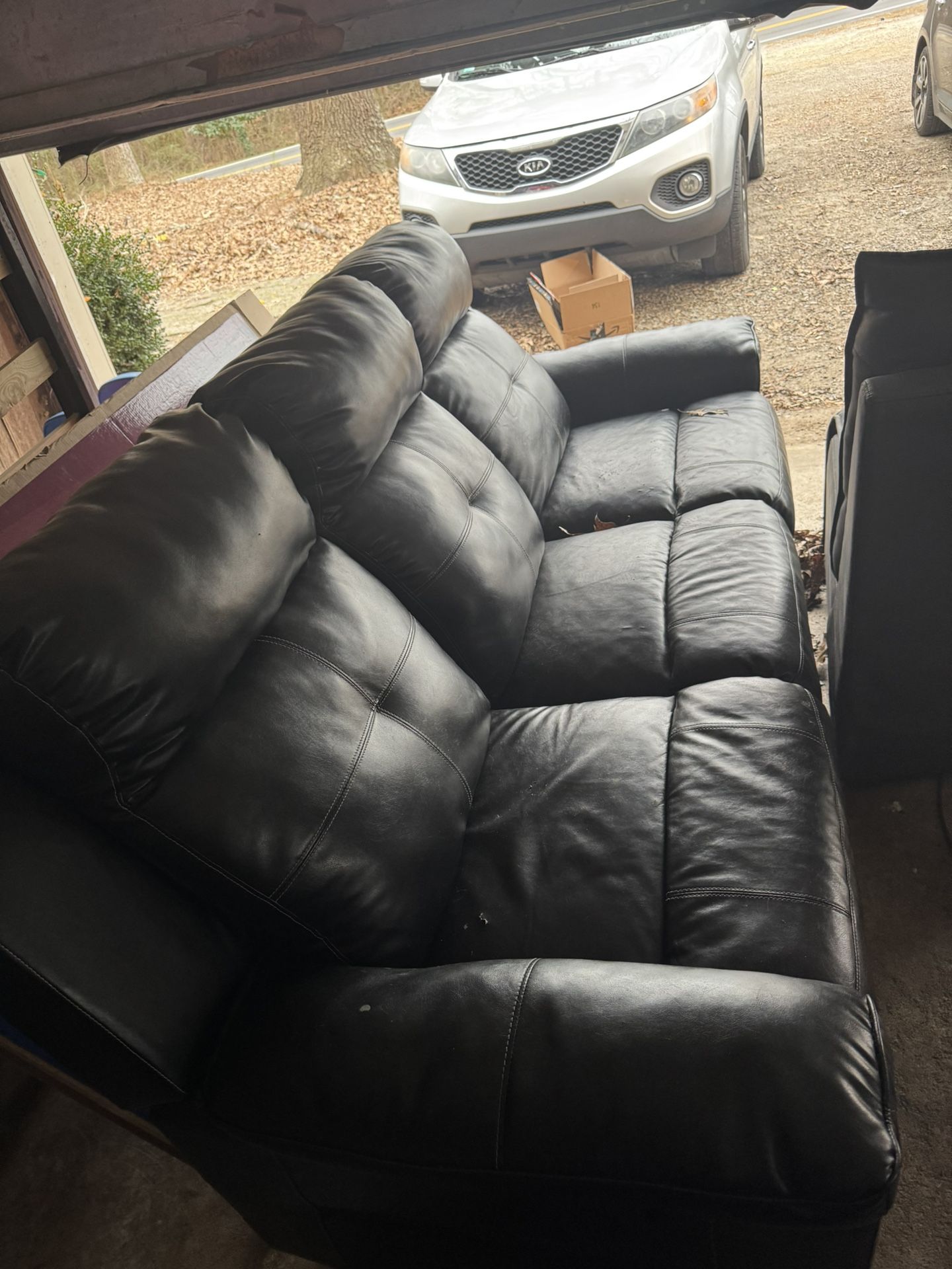 Black Leather Couch And Sofa