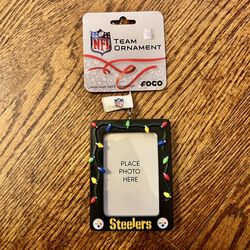 NFL Steelers Christmas Tree Holiday Ornament Logo Color Light Photo Frame