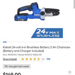 Kobalt Compact Chain Saw Brushless 