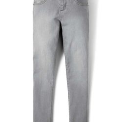 The Children’s Place Grey Denim Jeans Pants Straight Leg Adjustable Waist Size 16 Slim Tall