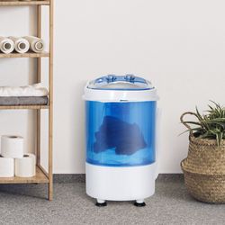 Compact Portable Mini Washing Machine with Timer Control and Drainage Tube, 9lbs