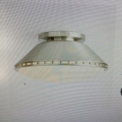  NEW Modern Angled Flush Mount LED – Brushed Stainless 16”