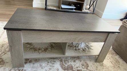 Lift-Top Coffee Table with Lower Shelf