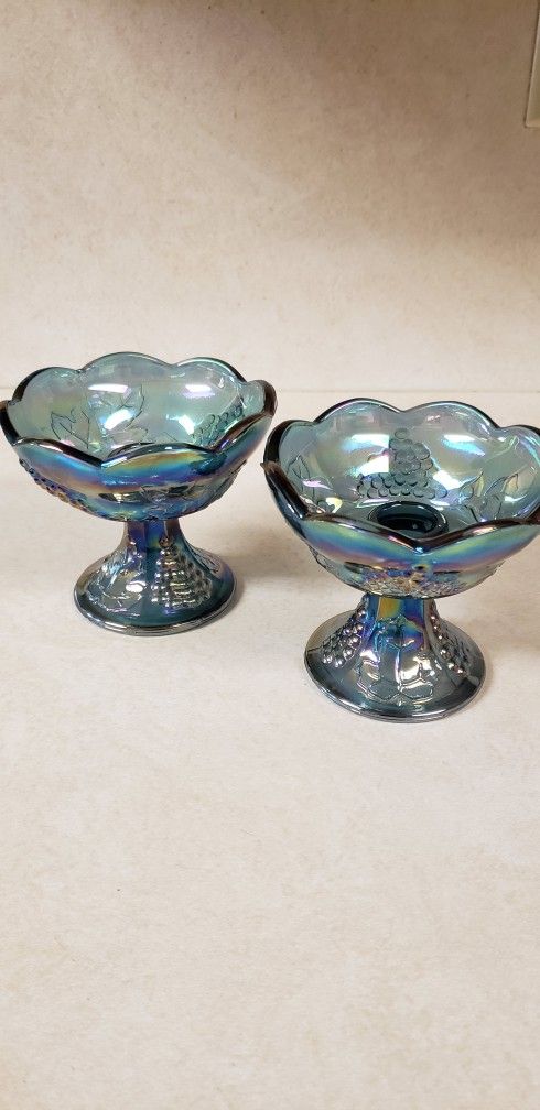 Carnival Glass Candle Holders