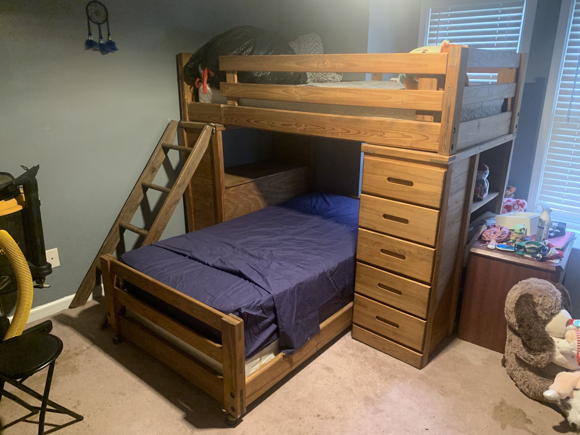 Bunk Bed Set With Desk And Drawers