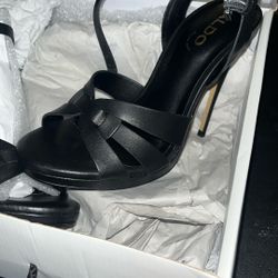 black aldo heels 