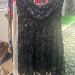 Black Strapless Lace Dress Side XL