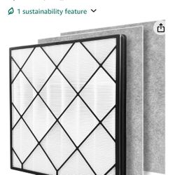 True HEPA Filter for Shark Air Puri-fier 4，Compatible with Shark HE400 HE401 HE402 HE405 Filter Replacement(Black), HE4FKPET