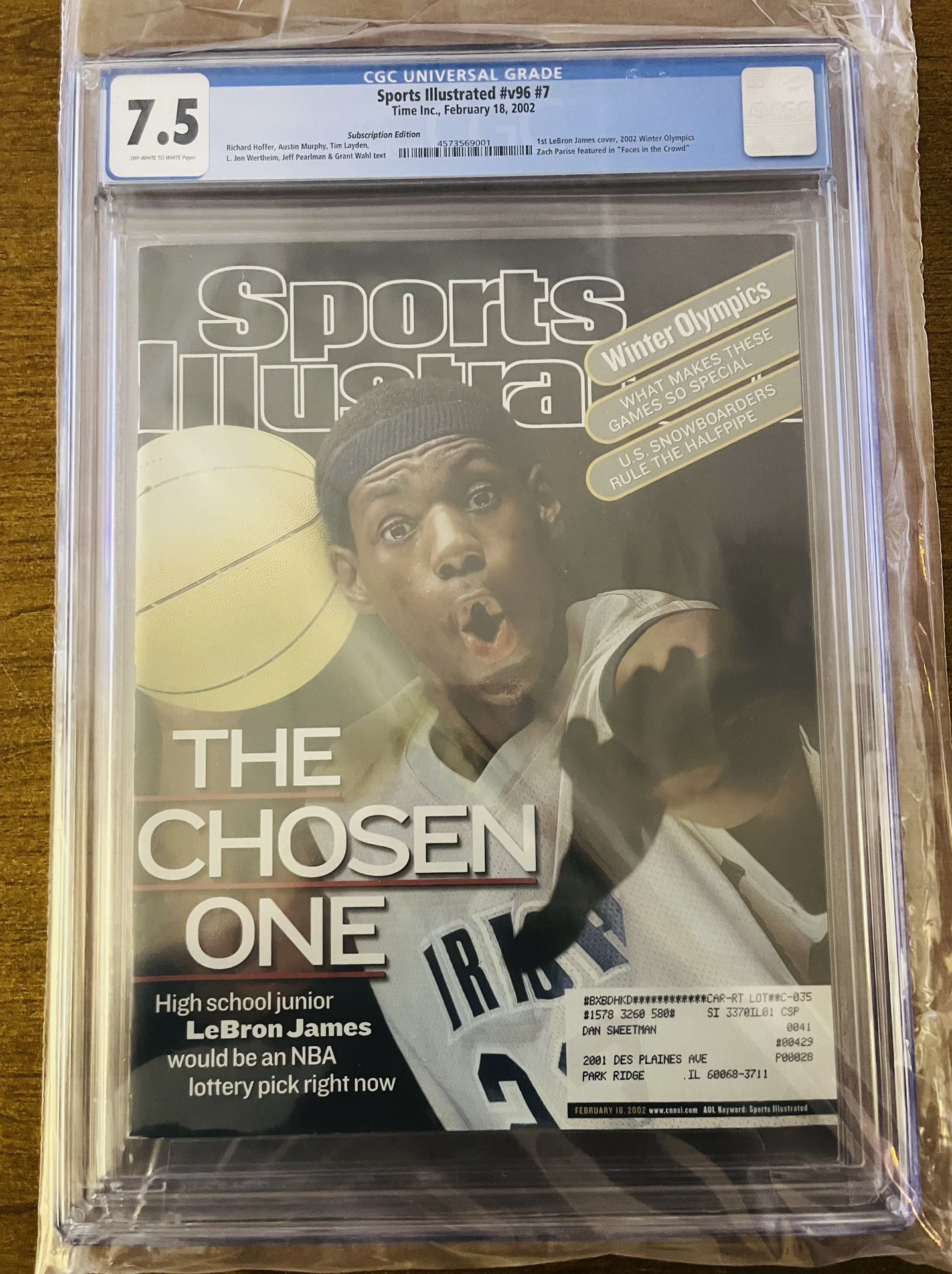 7.5 Graded LeBron James Sports Illustrated Magazine
