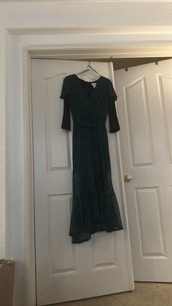 Emerald green open leg dress