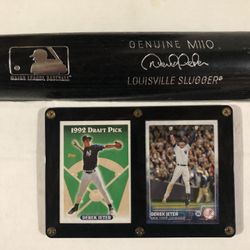 Derek Jeter Topps Baseball Cards and Bat