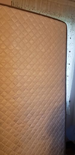 Super clean pillow top twin mattress, 2 inch bunkie board, and bed risers