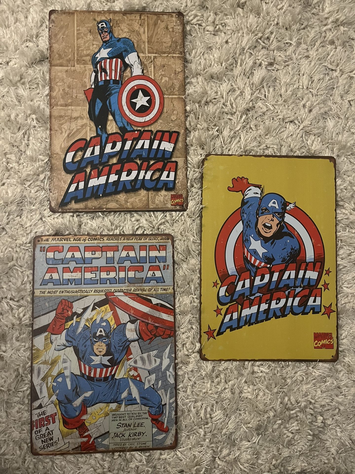 3 Retro Captain America Posters