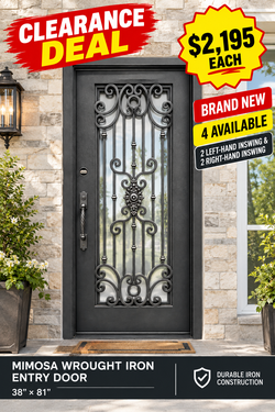 Mimosa Wrought Iron Entry Door – 38" × 81"
