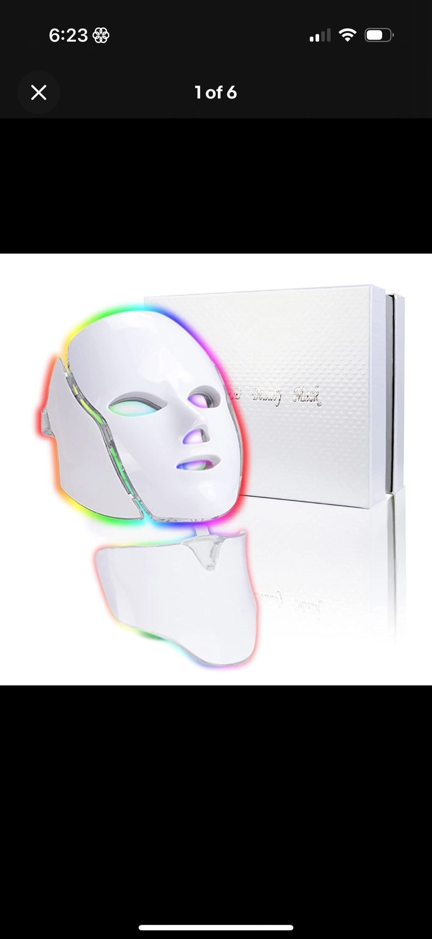 Red Light Therapy Mask for Face – 7 LED Skin Care Device for Anti-Aging & Acne