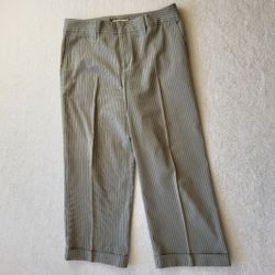 Caribbean Joe Brown Striped Cuffed Creased Capris Women's Size 8